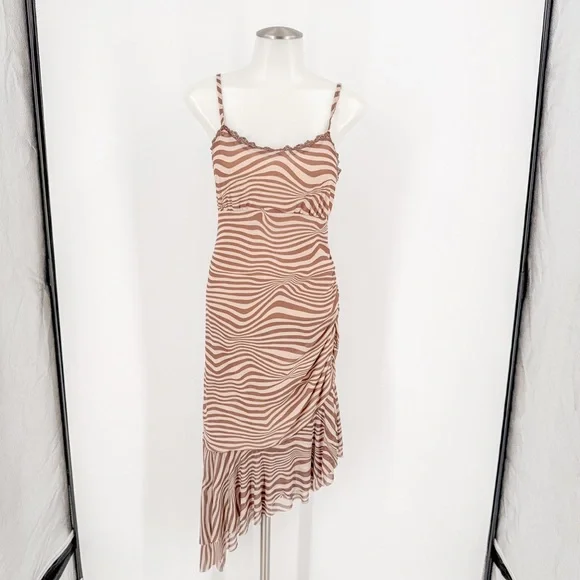Wild Fable Zebra Print Asymmetrical Dress - Picture 1 of 5